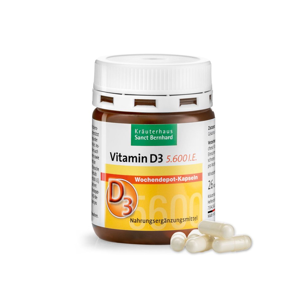 Vitamín D týdenní dávka 5 600 IU 26 kapslí