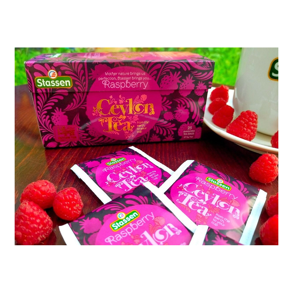 Černý čaj - Stassen Raspberry Black Tea 25 x 1,5 g