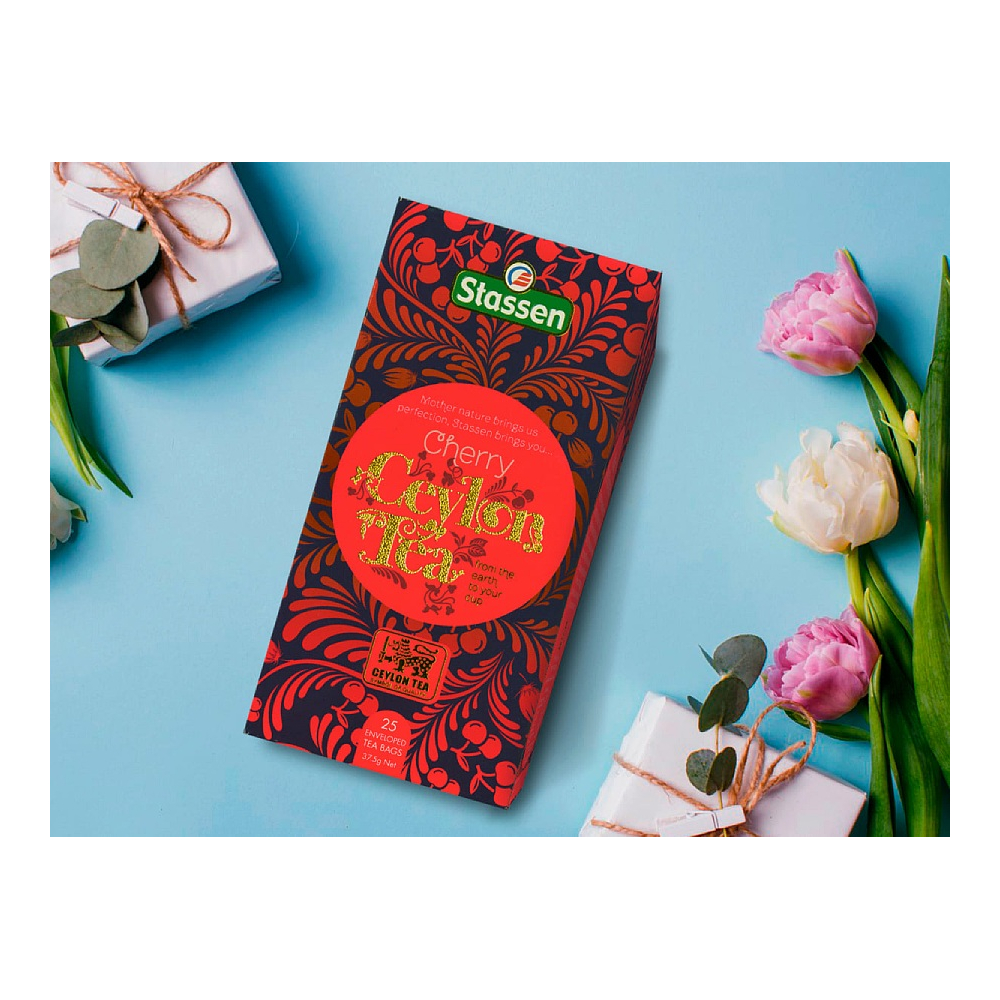 Černý čaj - Stassen Cherry Black Tea 25 x 1,5 g