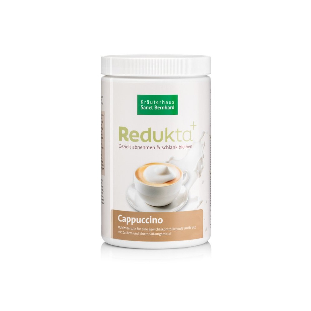 Redukta-PLUS koktejl Cappuccino 600 g - výborný nízkokalorický koktejl (235kcal/jídlo), který vás zasytí a výborně chutná.