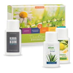 Dárková sada sprchových gelů: Levandule, Aloe, Citron, Jalovec, Karakum a Caren 6x 100 ml - Minimální trvanlivost do 17.01.2026
