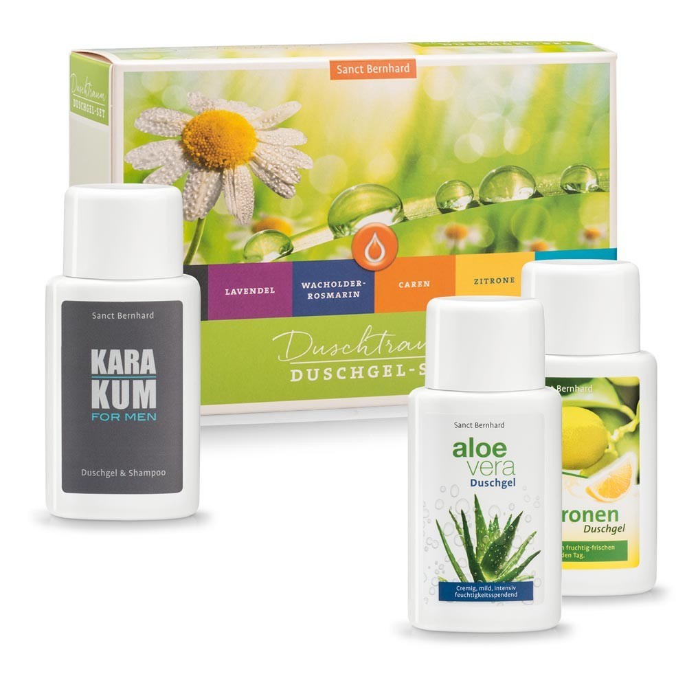 Dárková sada sprchových gelů: Levandule, Aloe, Citron, Jalovec, Karakum a Caren 6x 100 ml - Minimální trvanlivost do 17.01.2026